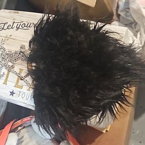 Heart shaped faux fur small bag!